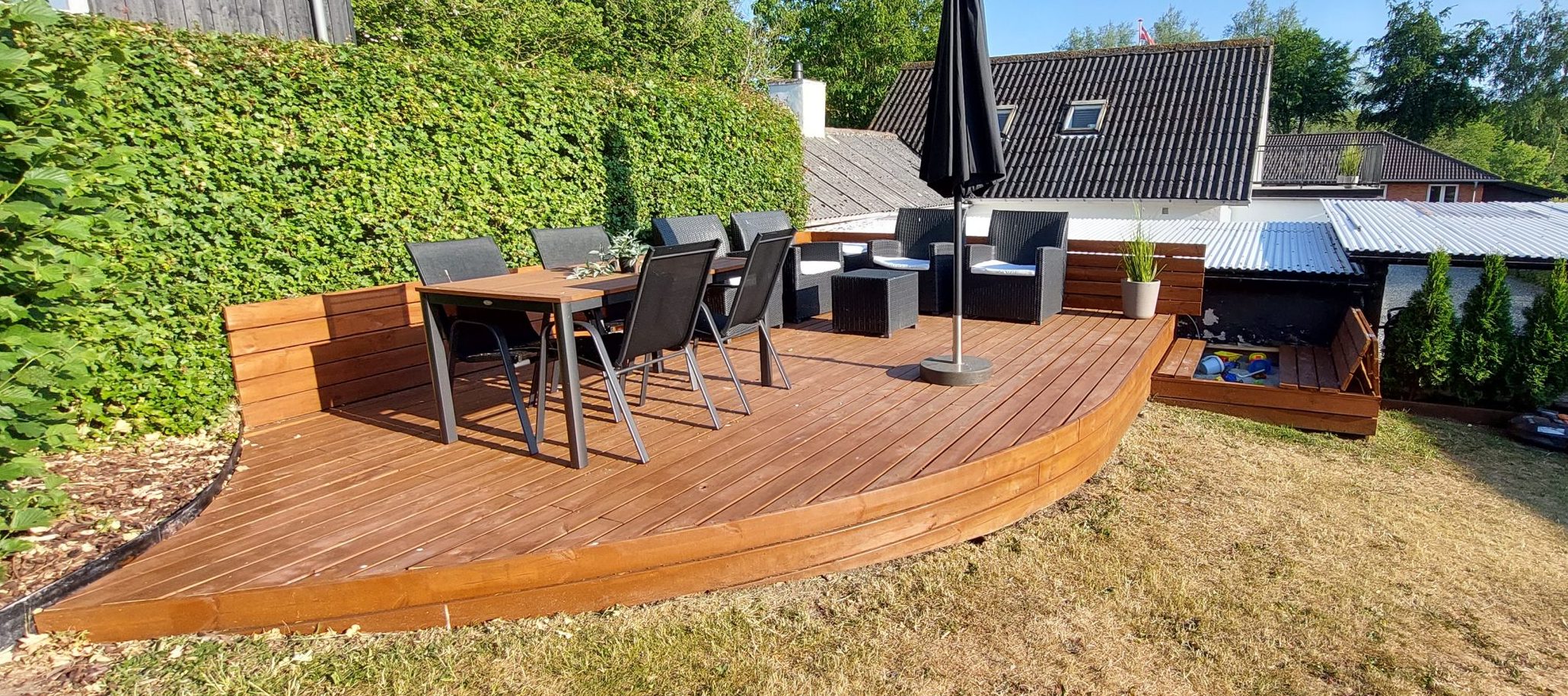 Terrasse med rund kant