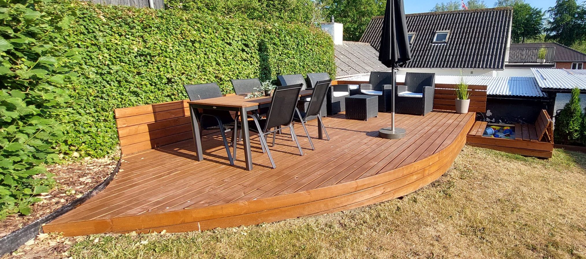 Terrasse med rund kant