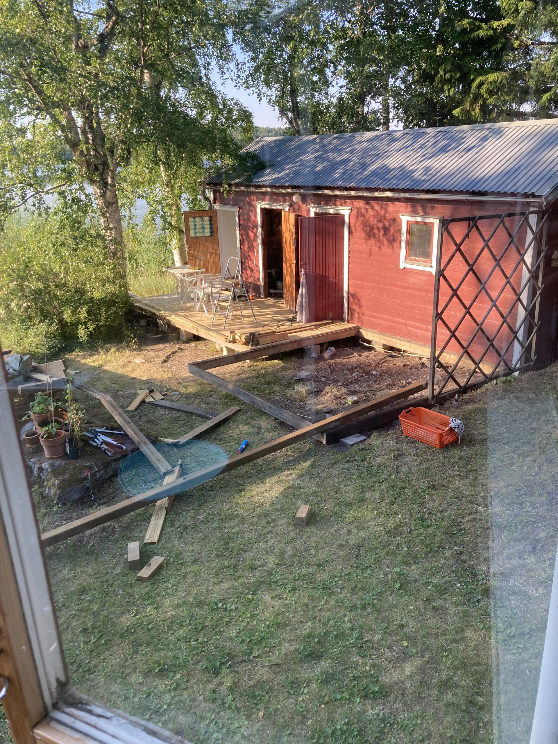 Trädäck med pergola