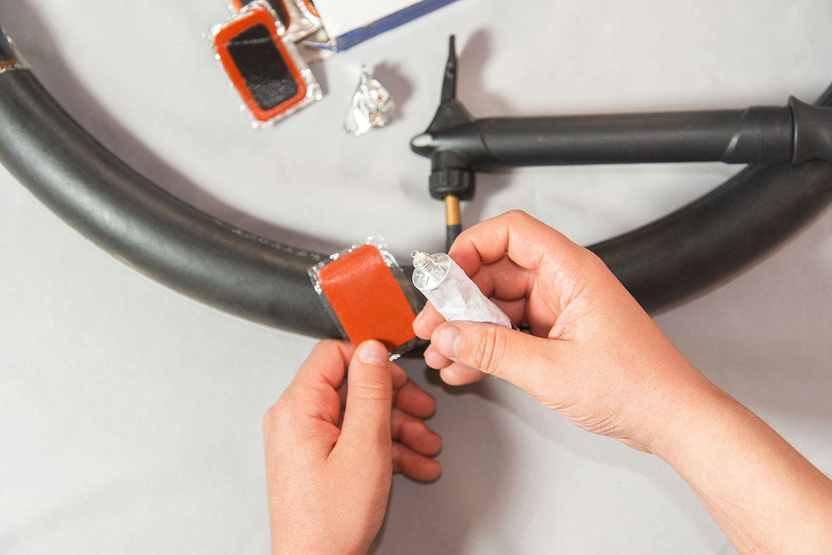 Lapning af cykelslange