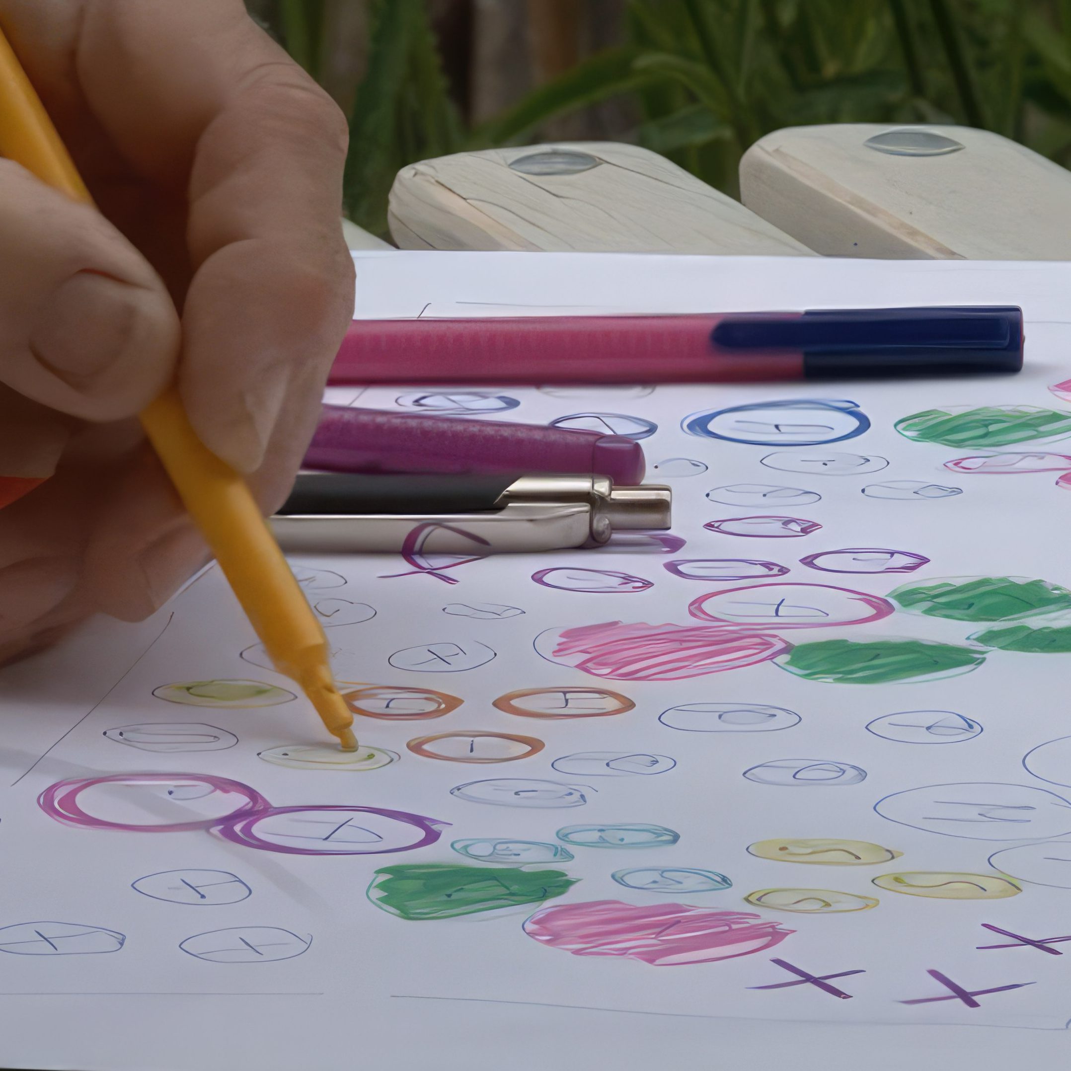 tegning af staudebed