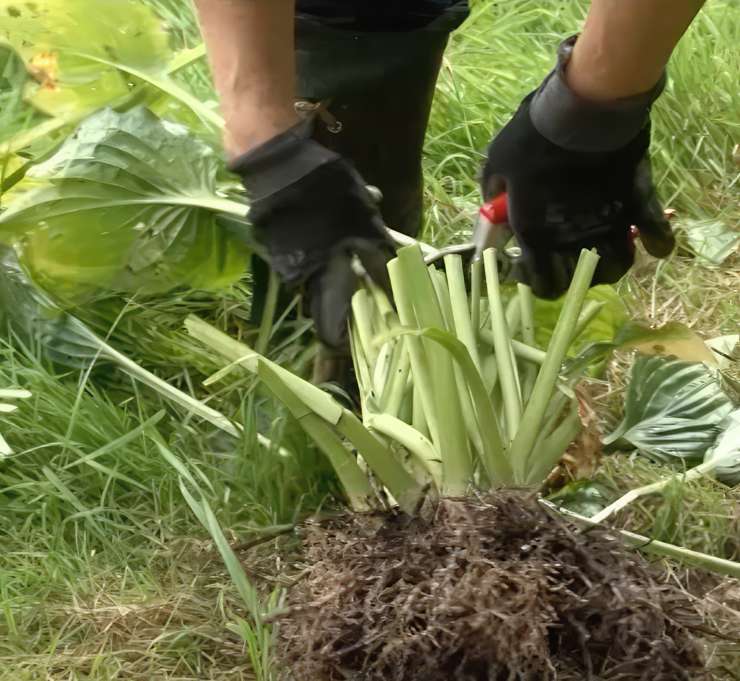 Dela perenner med vedartade rötter