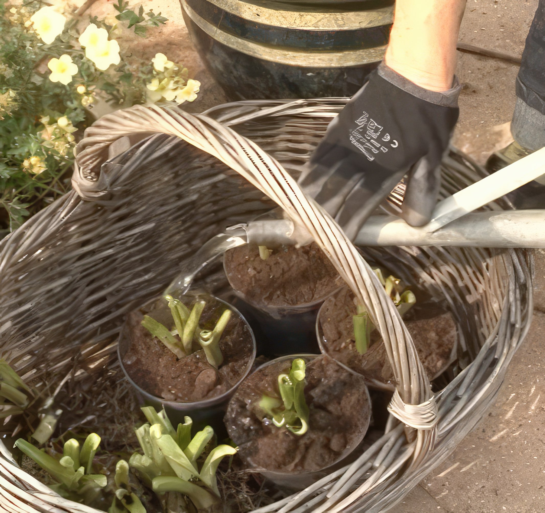 Dela perenner med vedartade rötter