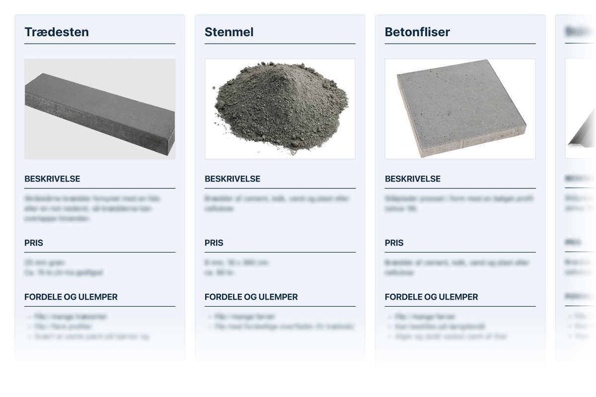 Sten, fliser og grus til havesti