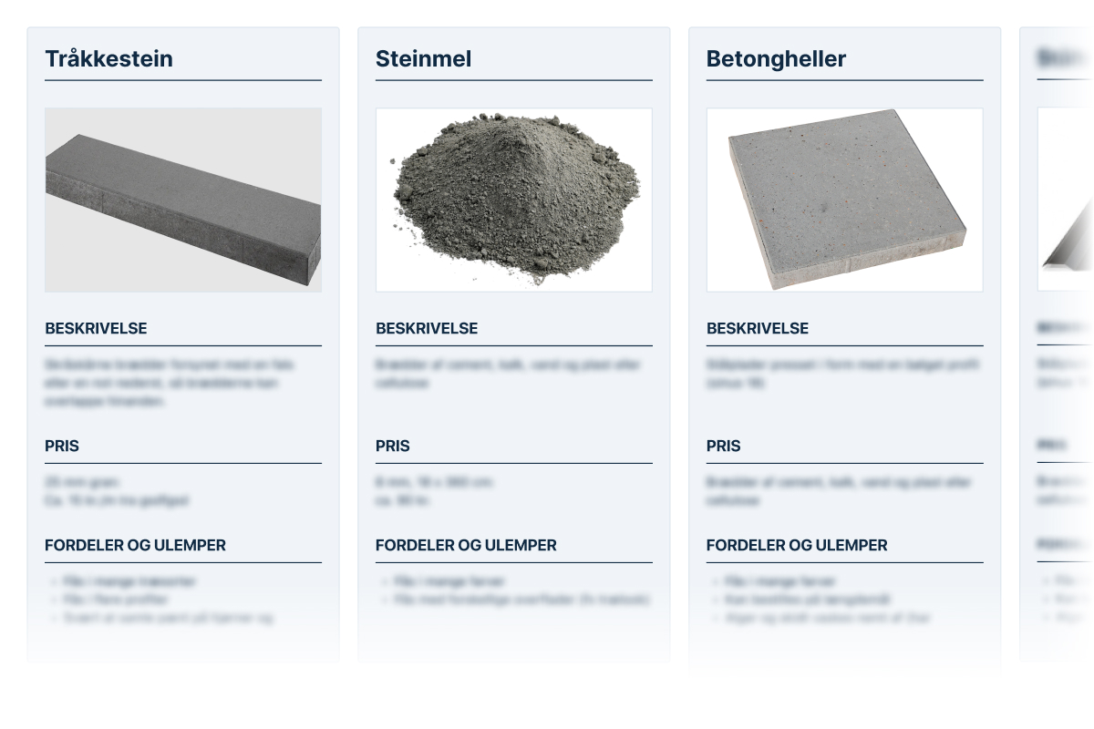 Stein, heller og grus til hagesti