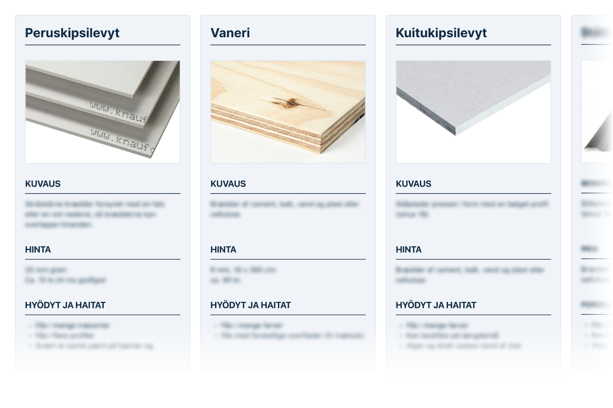 Rakennuslevyt väliseinille