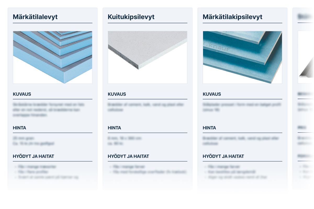 Märkätilan rakennuslevyt