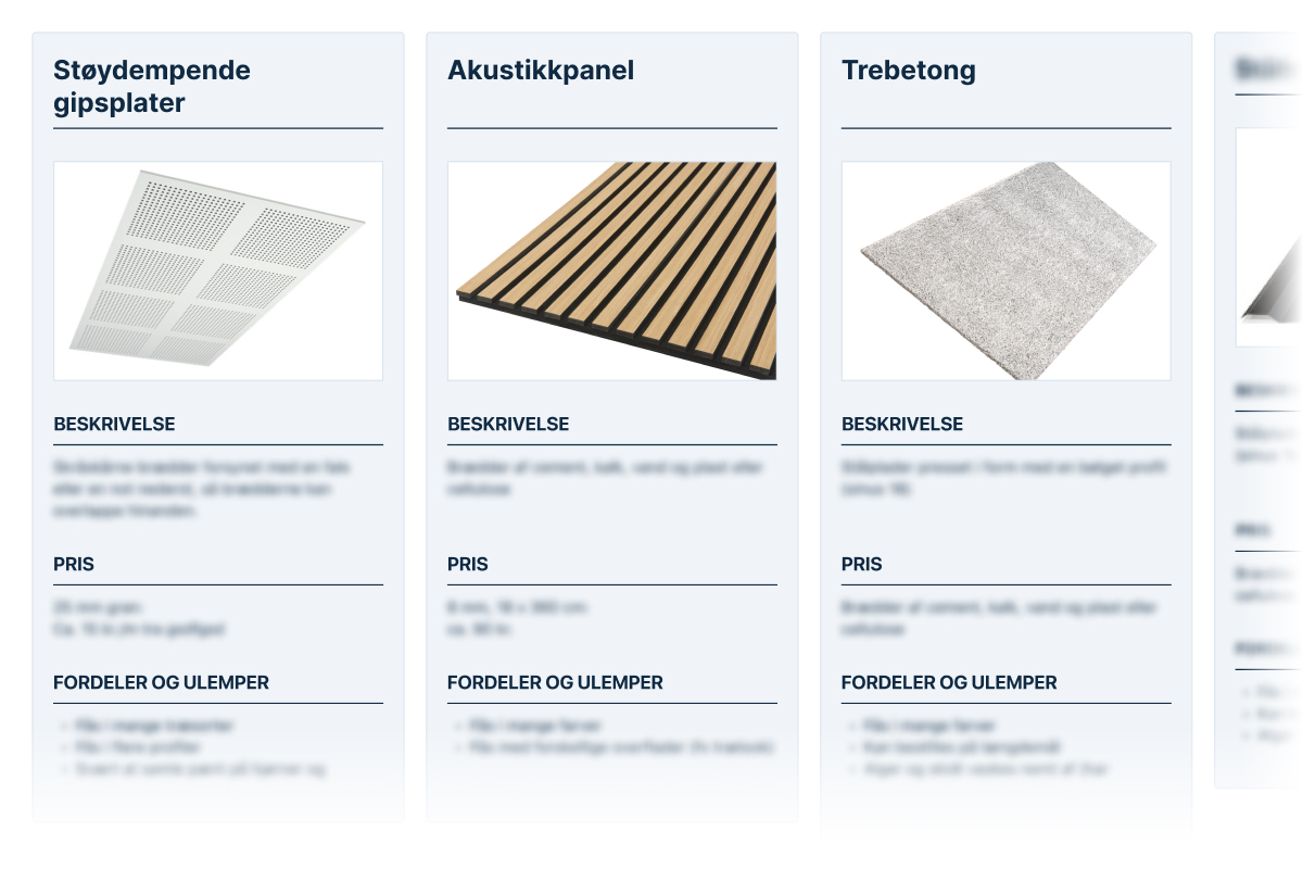 Akustikkplater til tak