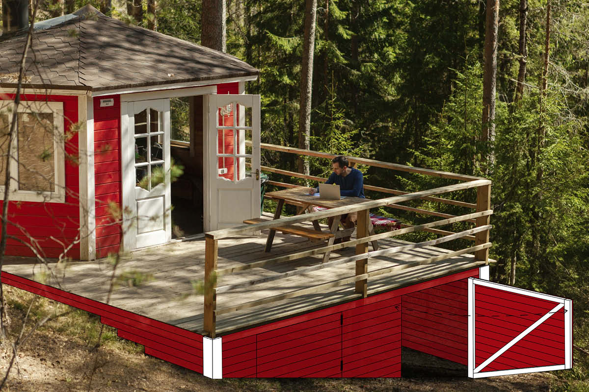 Förvaring under terrassen