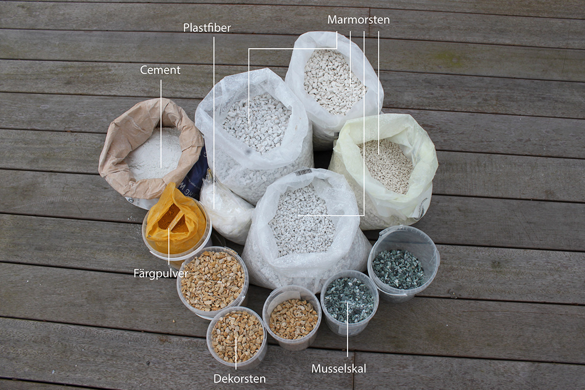 Gjuta terrazzo bänkskiva