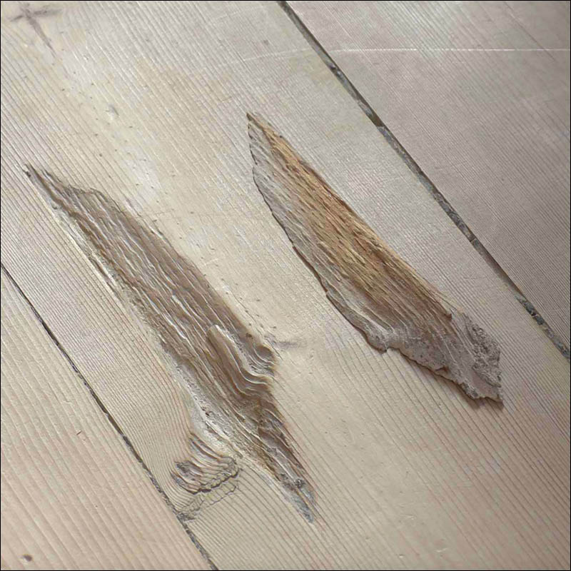 Lattiasta irronnut lastu