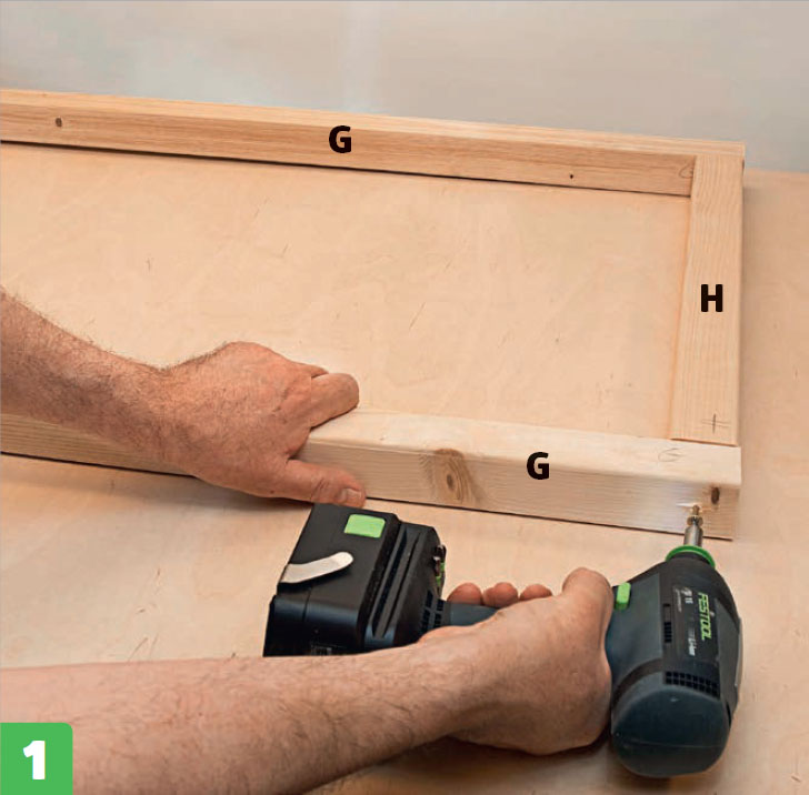 Byg selv drivhus op af væg: Tagrammen samles af langsiderne (G) og endestykkerne (H)