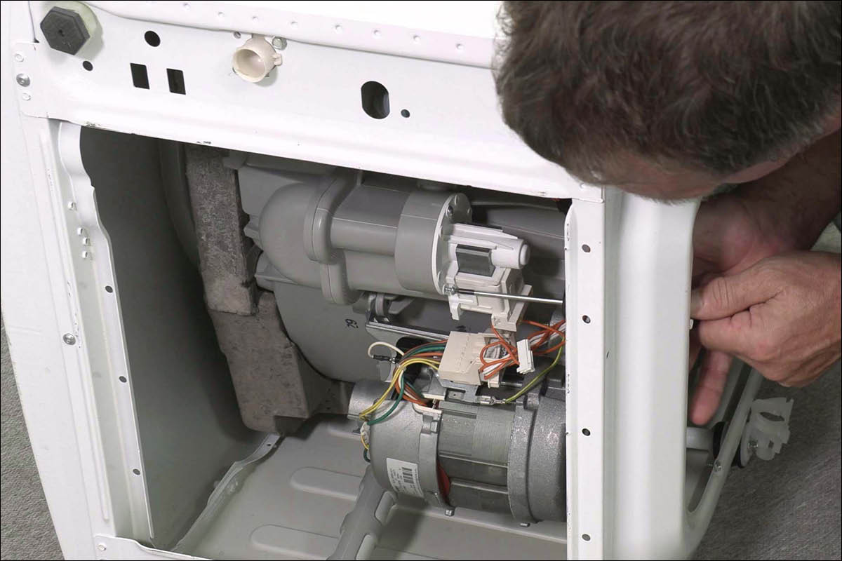 Defekt afløbspumpe vaskemaskine