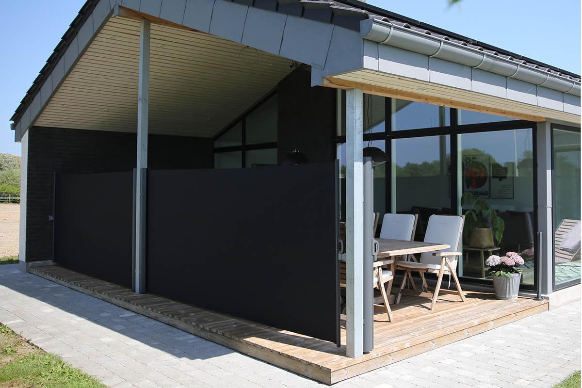 Tuulisuoja terassille: Rullattava tuulensuoja