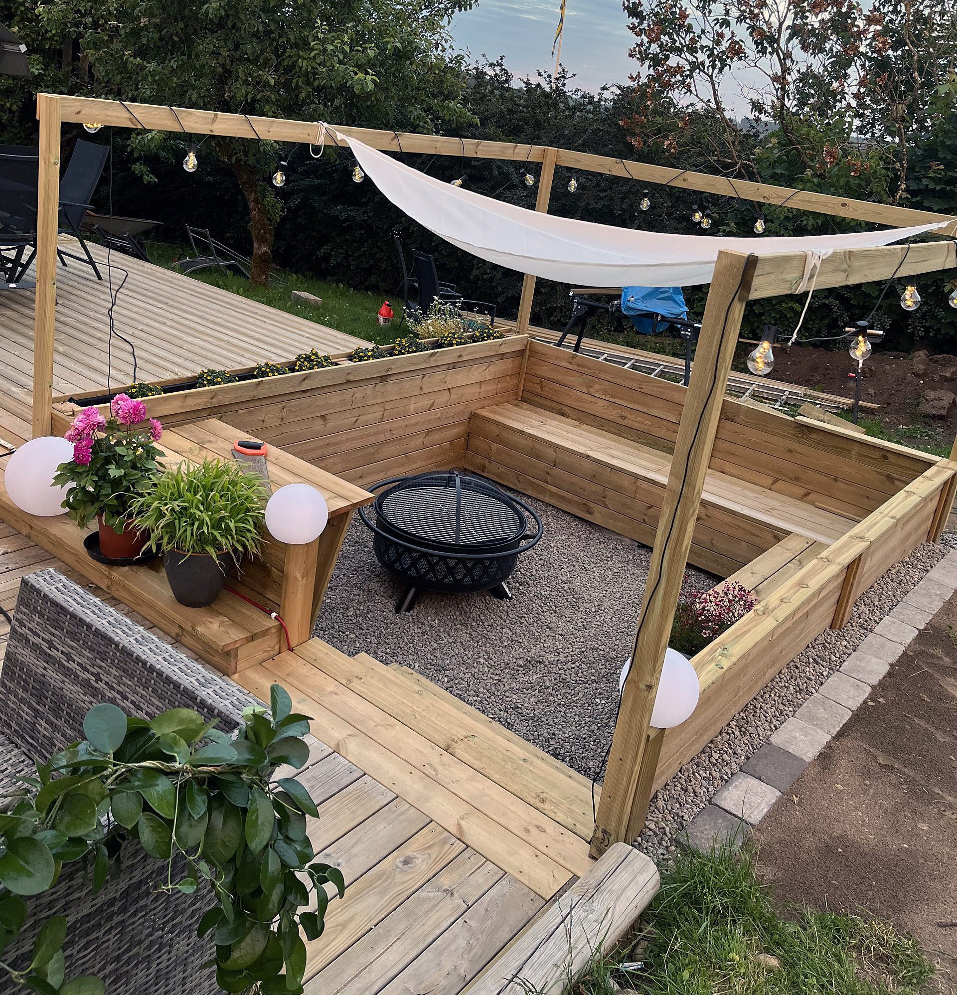 Nedsænket grillplads