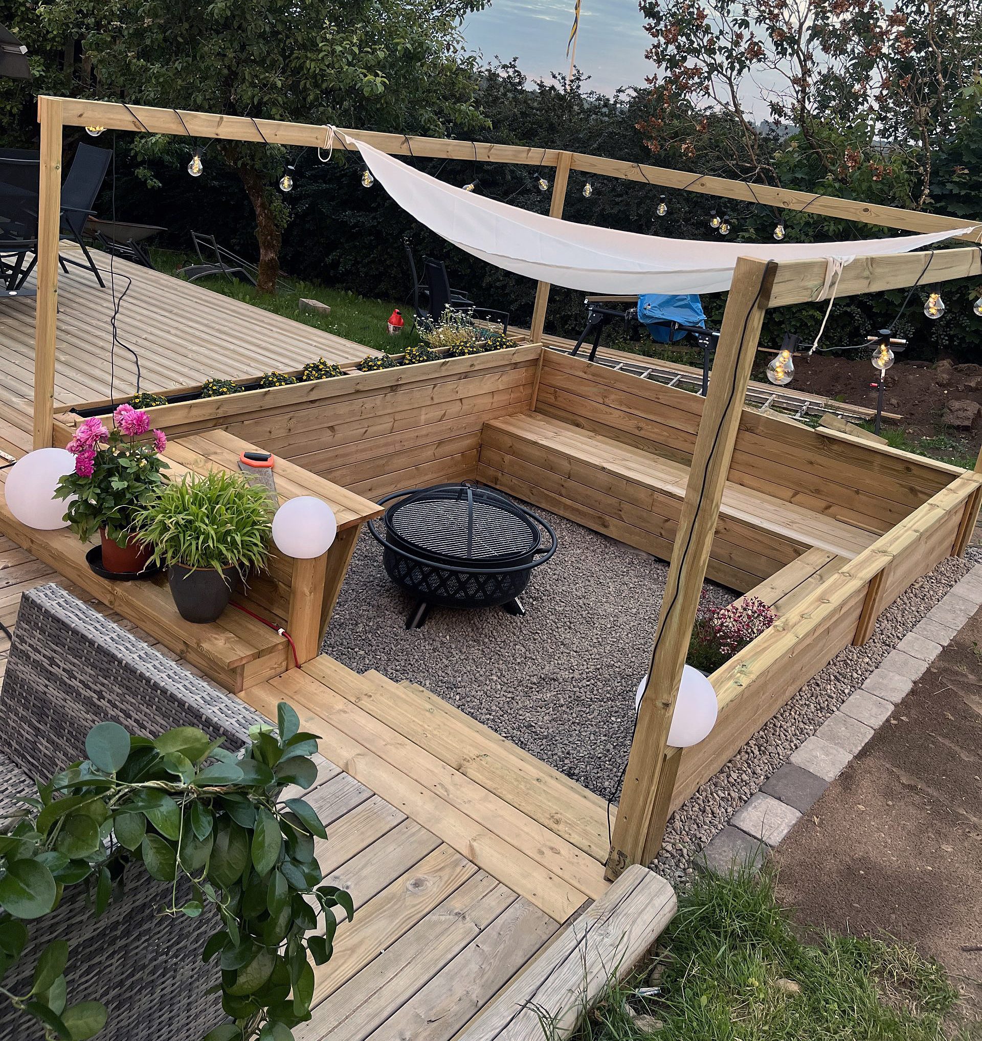 Nedsænket grillplads