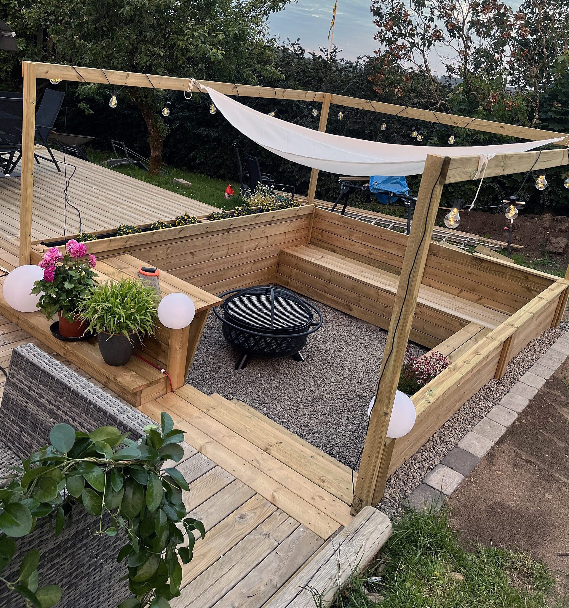 Nedsænket grillplads