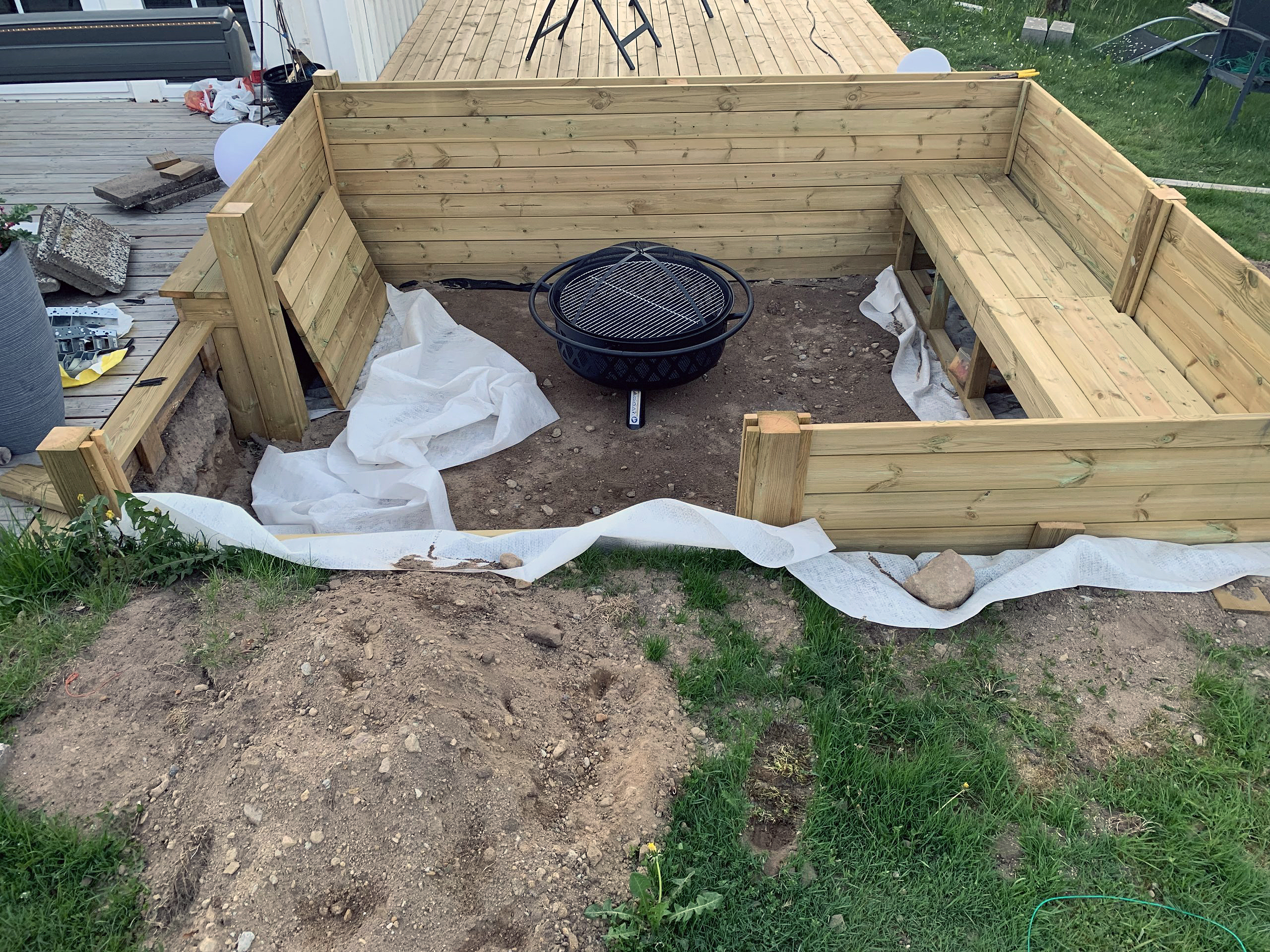 Nedsænket grillplads