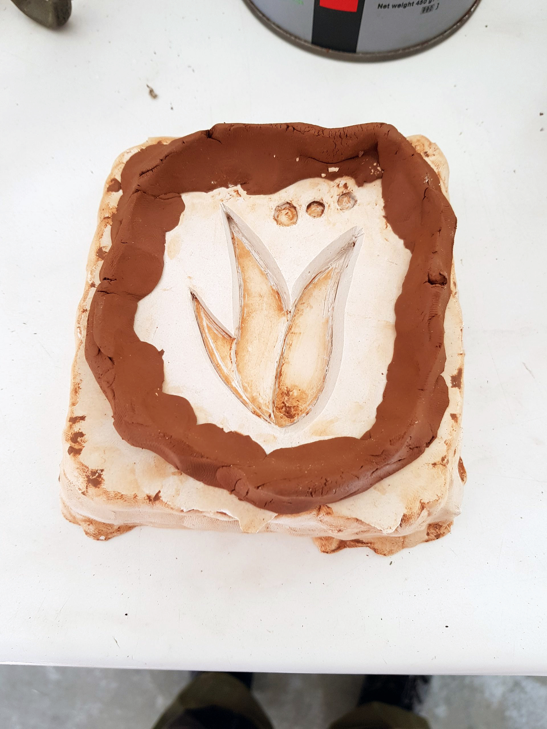 Lampe lavet af træbjælke