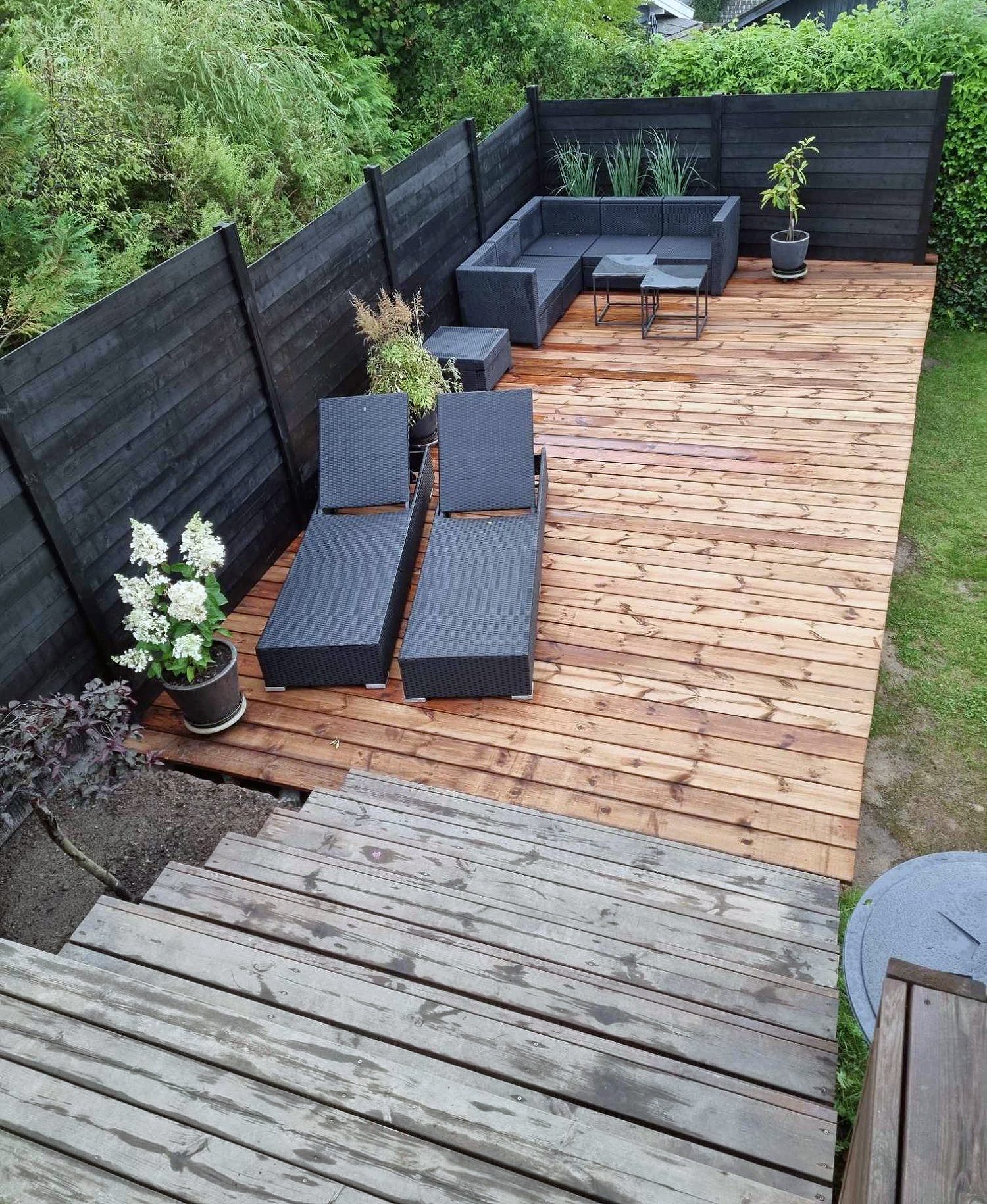 Nyt terrasseområde i haven