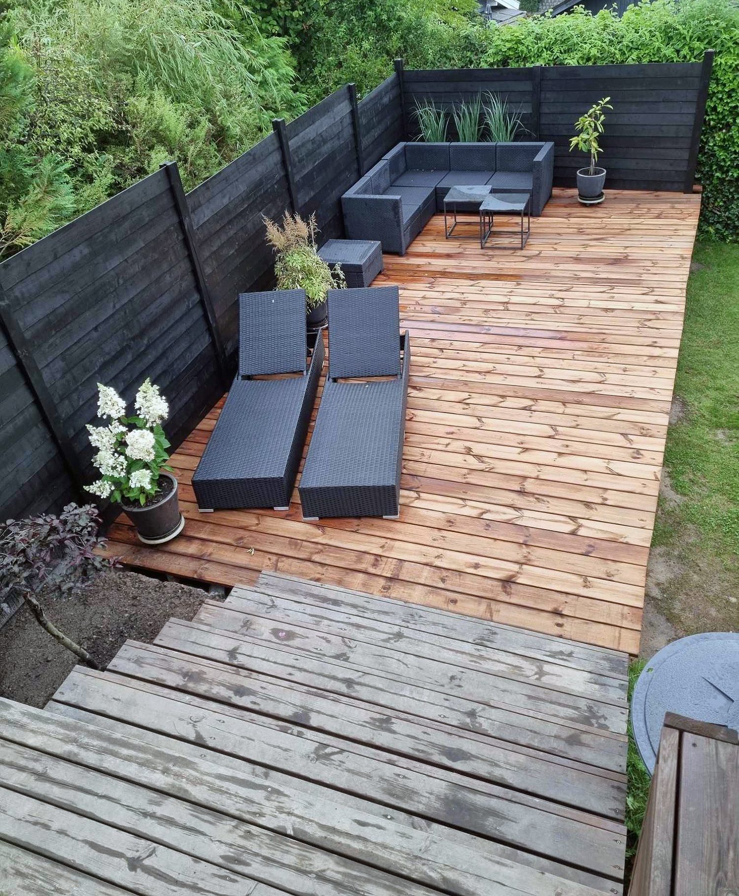 Nyt terrasseområde i haven