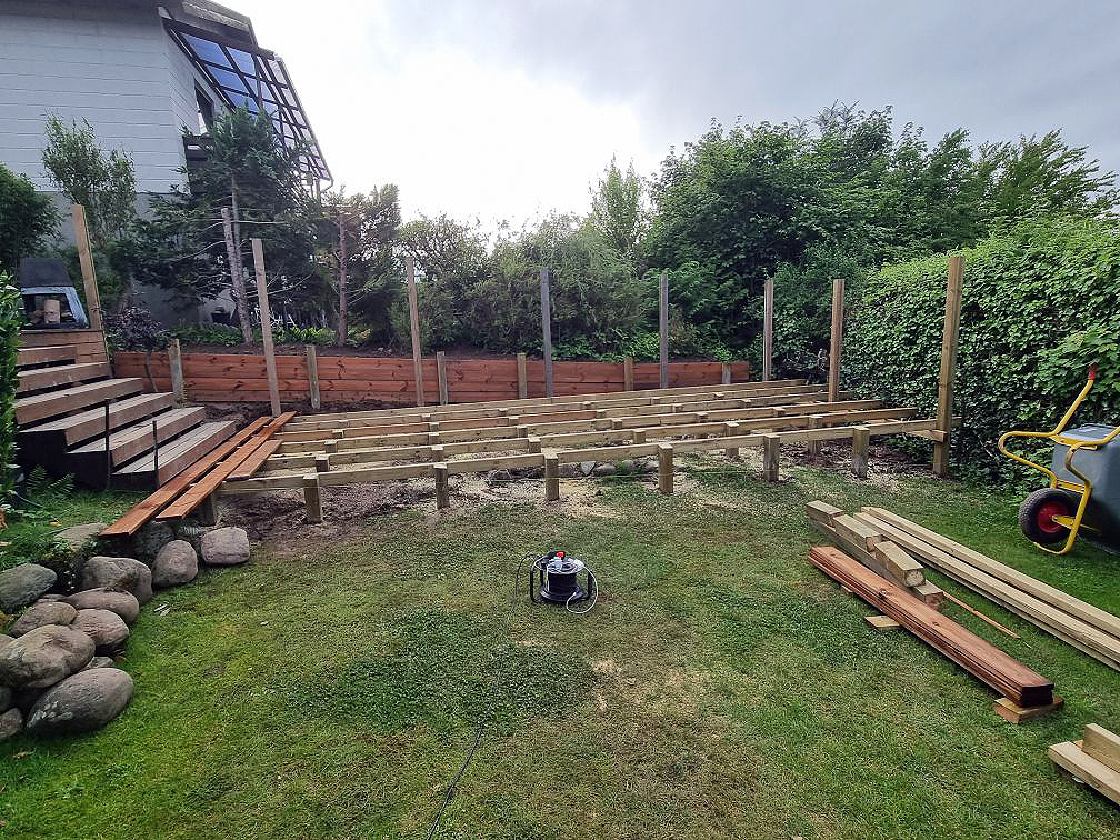 Nyt terrasseområde i haven