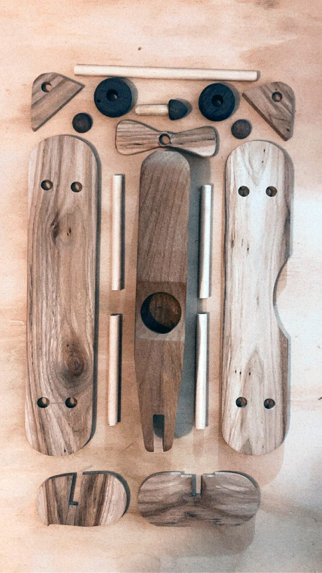 Sød modelflyver af bøg og eg