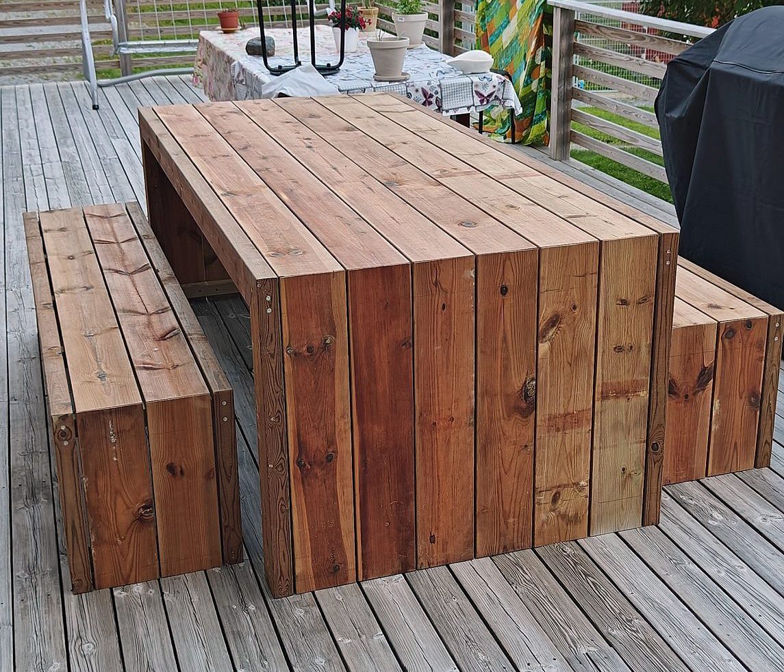 Stilrent borde og bænke sæt