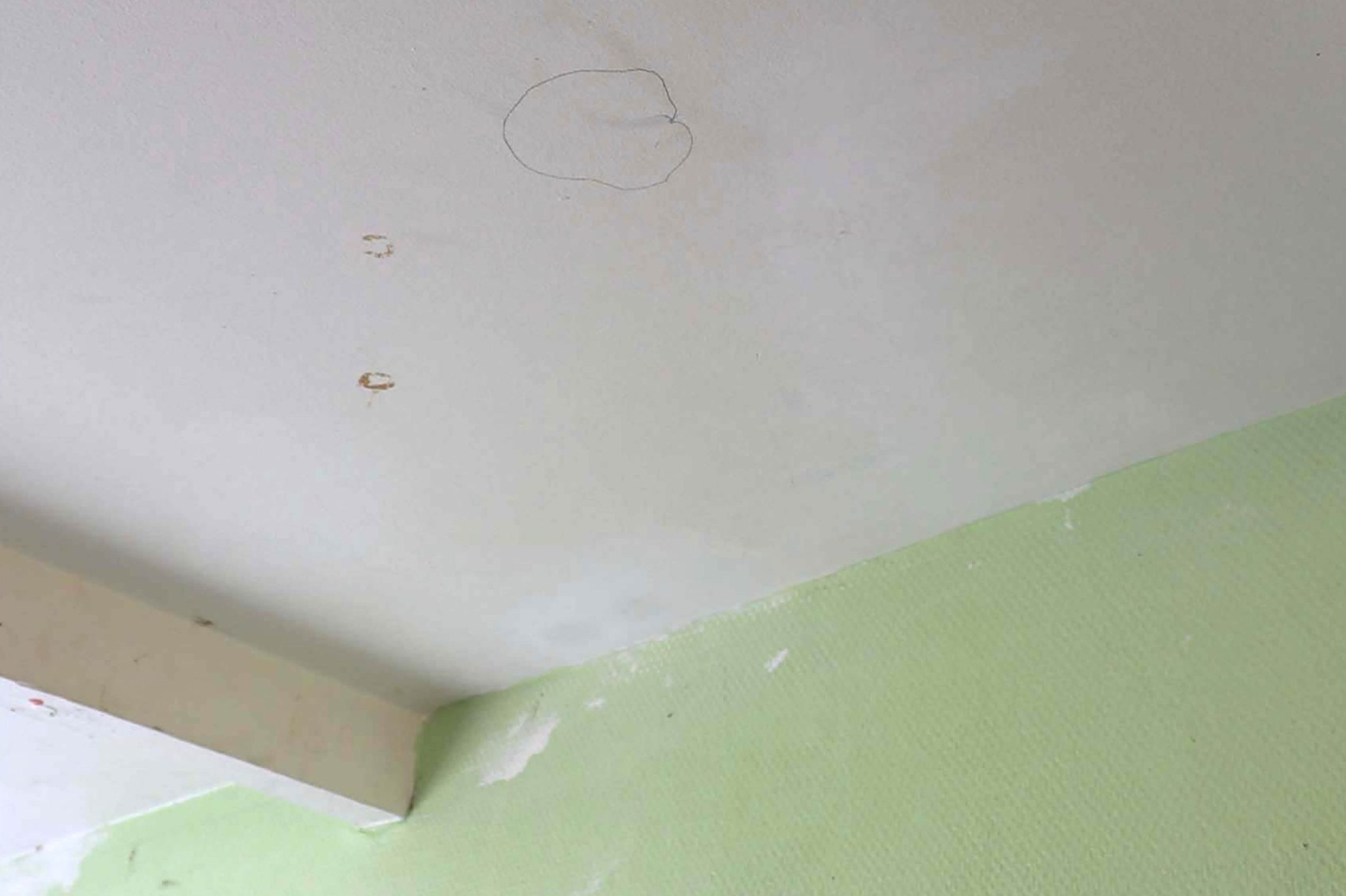 Skade på pudset loft