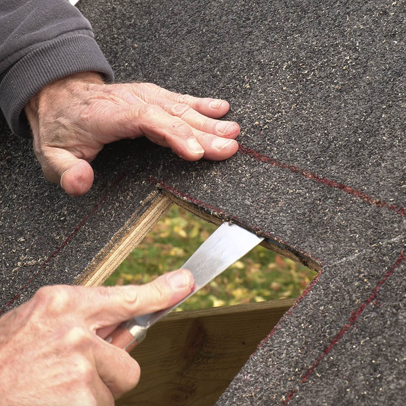 Hul i tagpaptag - efter skorsten