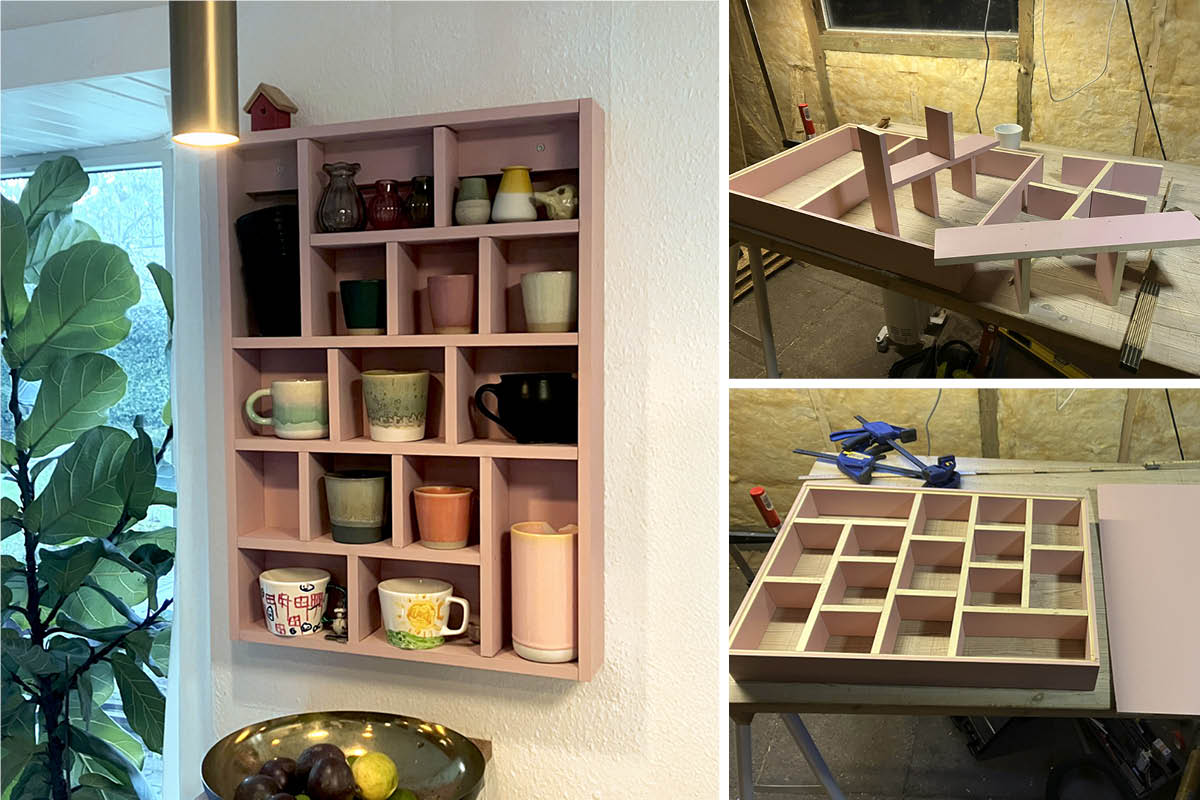 Helppo kuppihylly kahdesta puusta