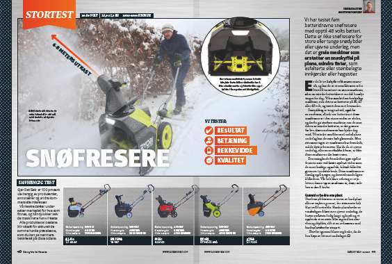 batteridrevet snøfreser test