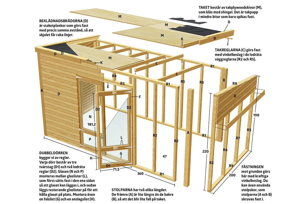 Bygga förråd ritning