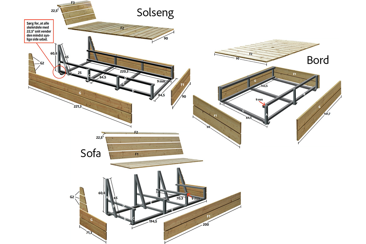 Byg selv lounge tegning