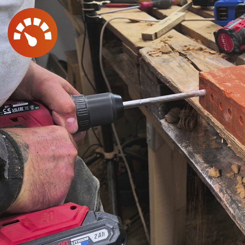 Bore-/skruemaskine test: Hastighed