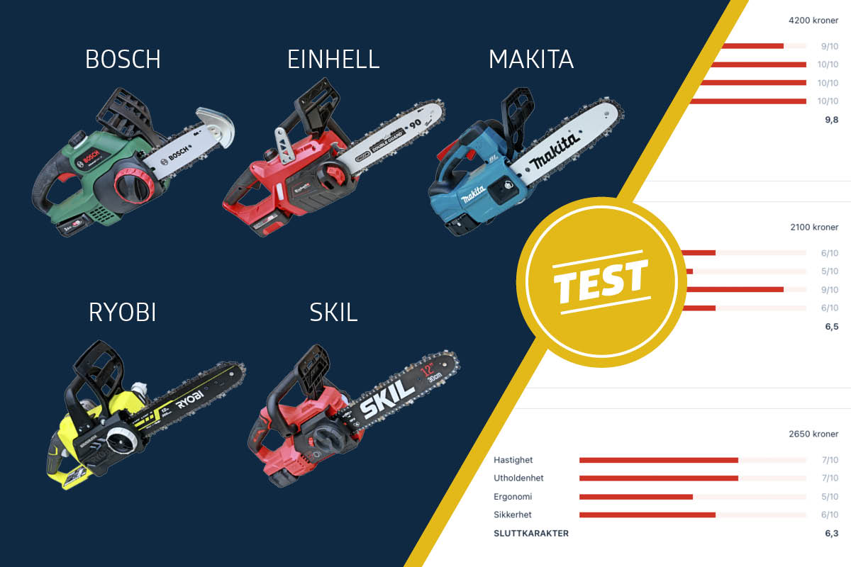 Enhånds motorsag: Vi tester 5 mindre motorsager på 18 volt