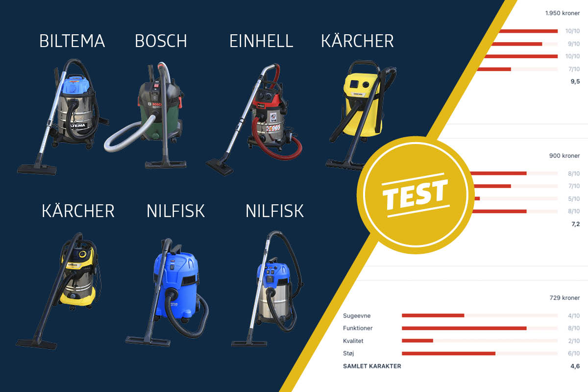 Test af værkstedsstøvsugere