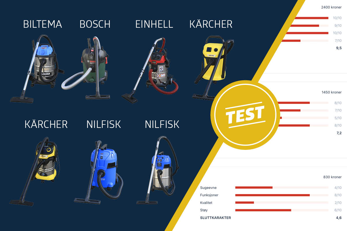 Test av grovstøvsugere