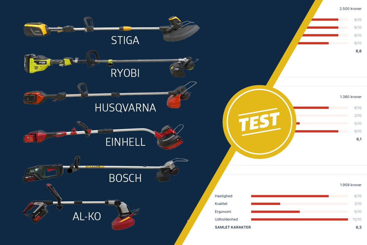 Test af græstrimmere