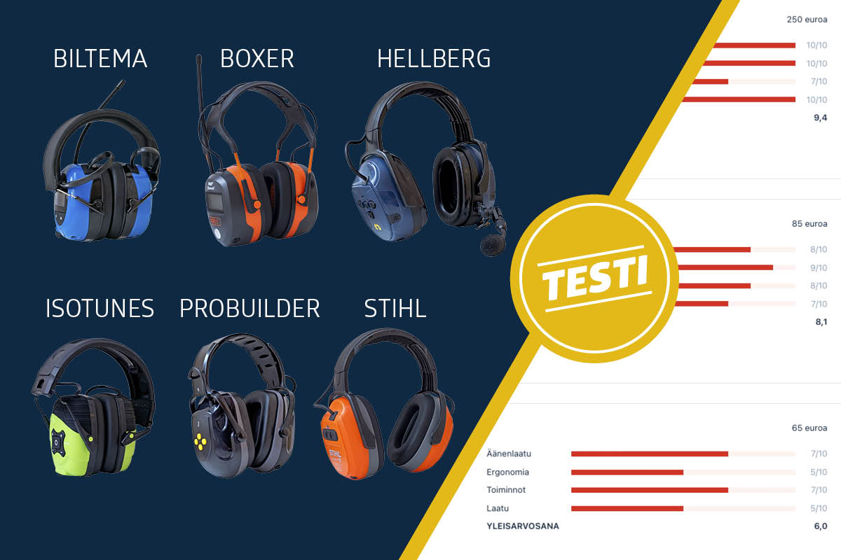 Testissä Bluetooth-kuulosuojaimet