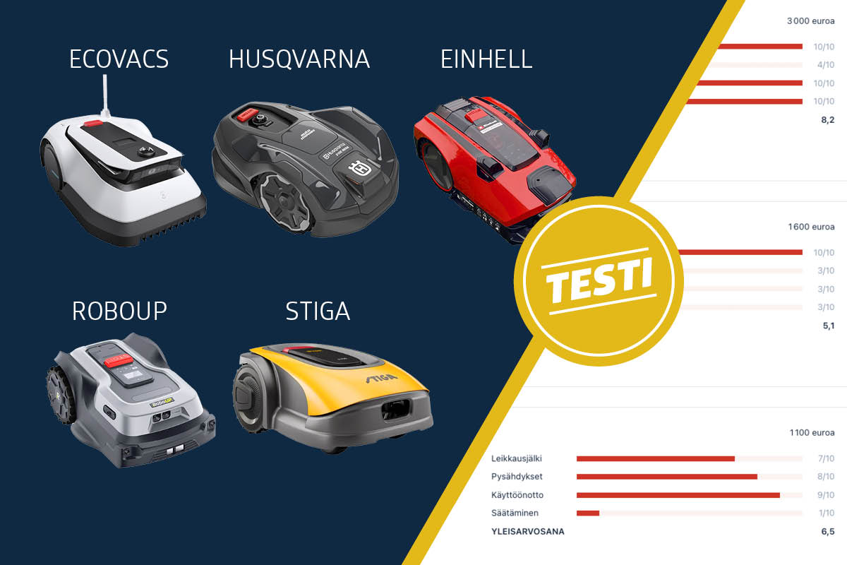 Testissä robottiruohon­leikkurit
