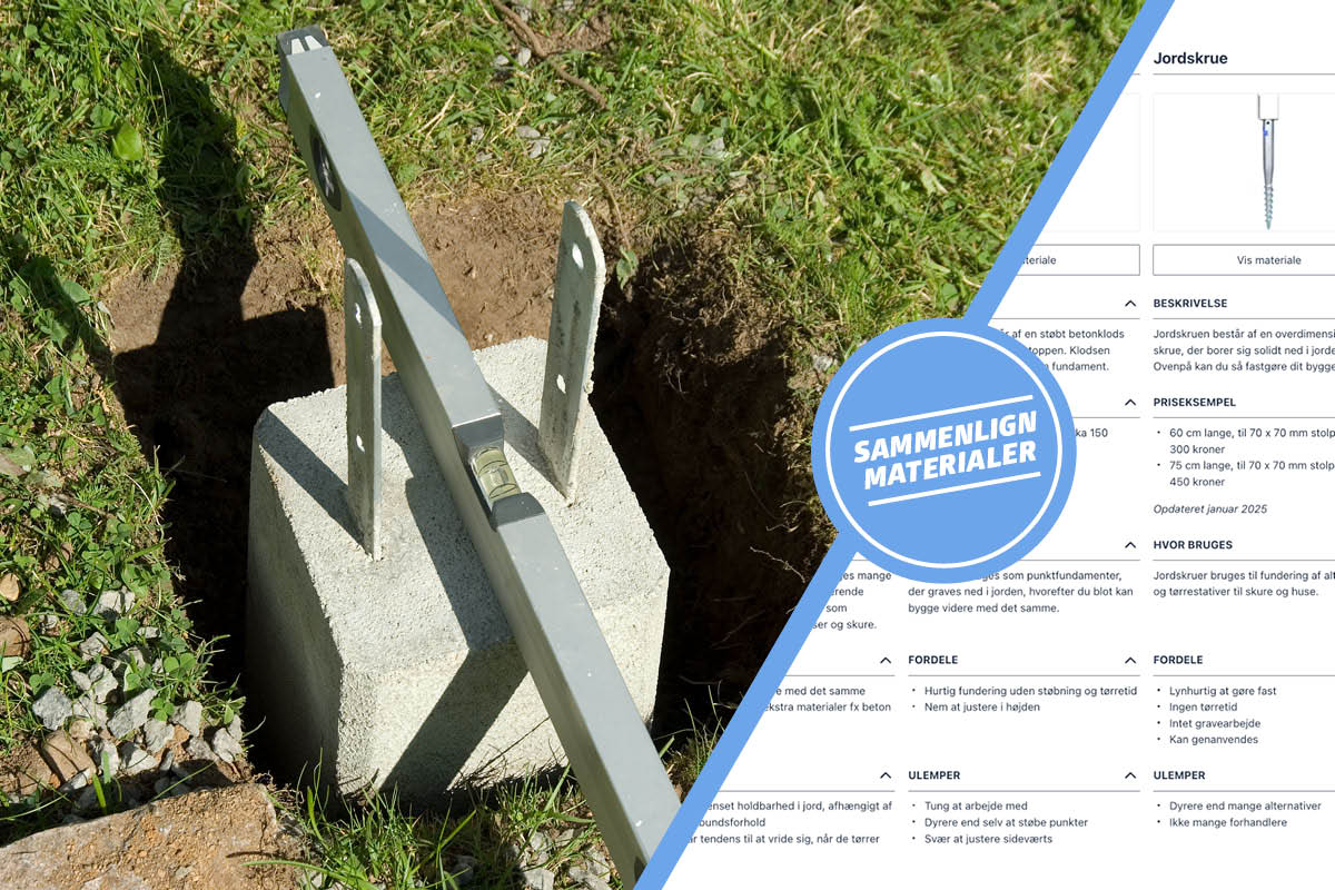 Fundering til skure og bygninger