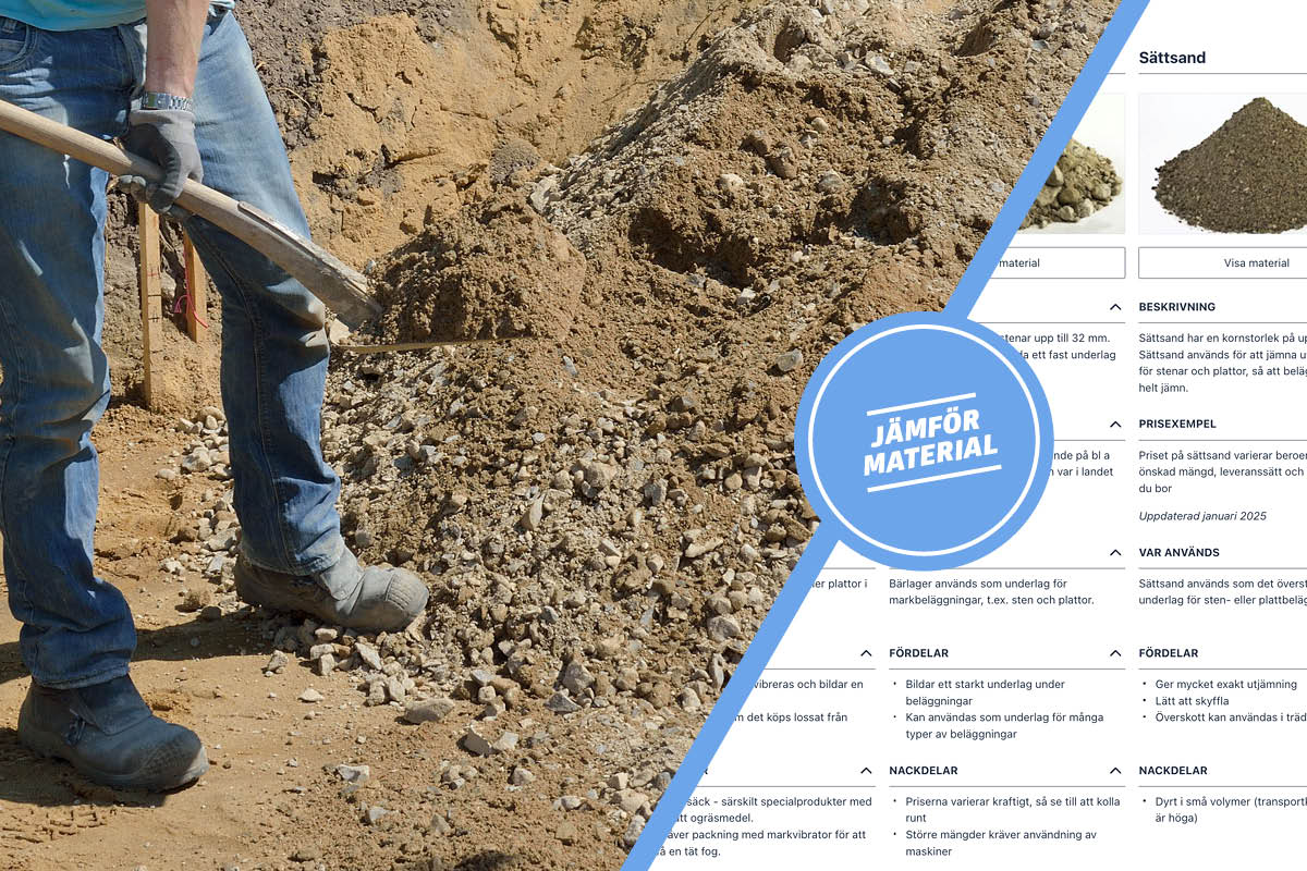 Grus och sand till markbeläggning