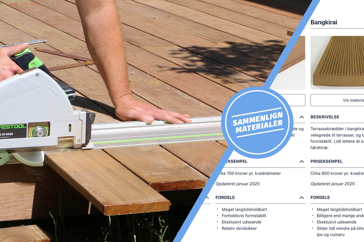 Terrassebrædder af hårdt træ