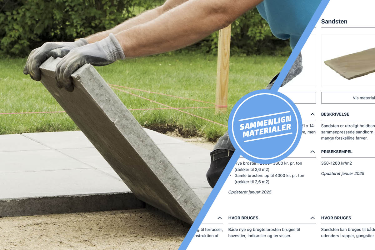 Sten og fliser til terrasse