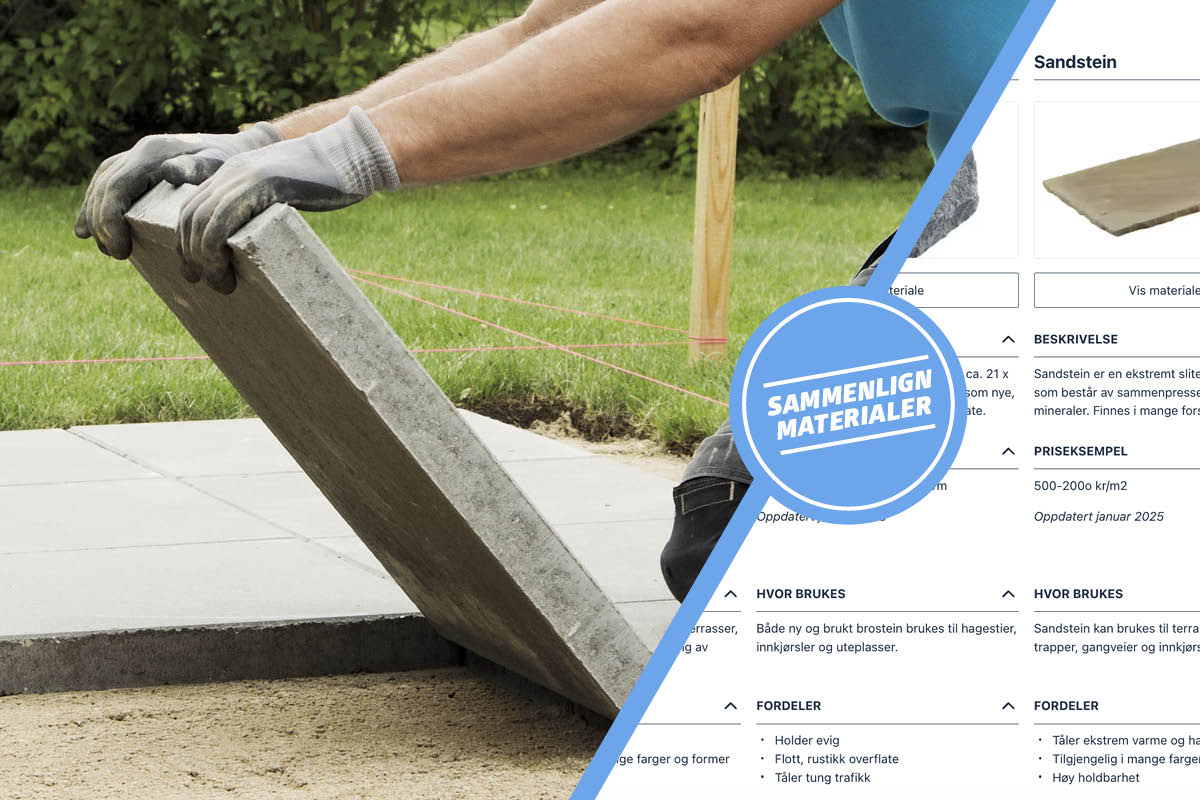 Stein og heller til terrasse