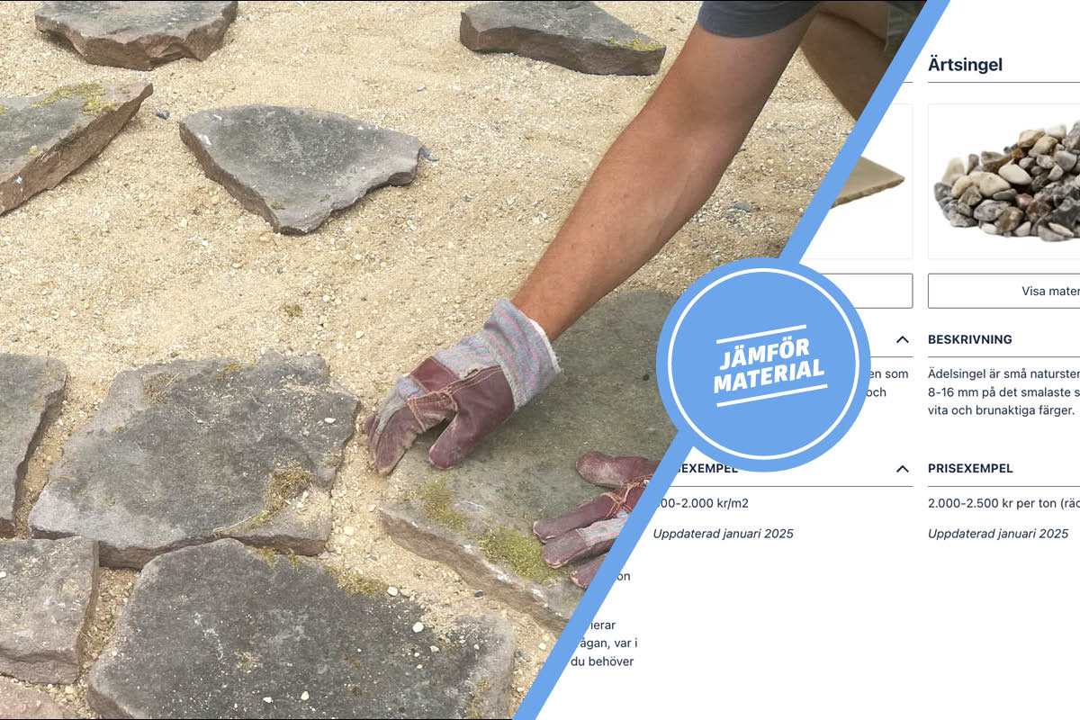 Natursten för beläggning