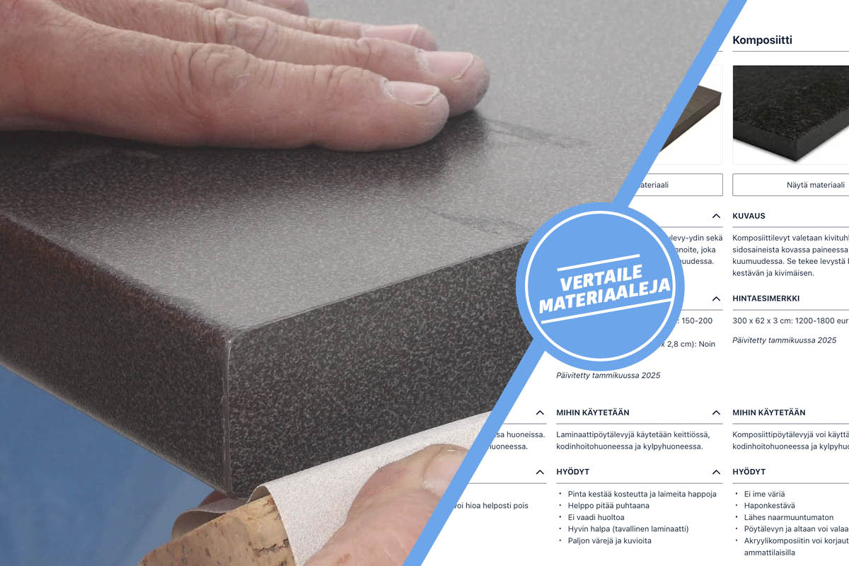 Keittiön pöytälevyt