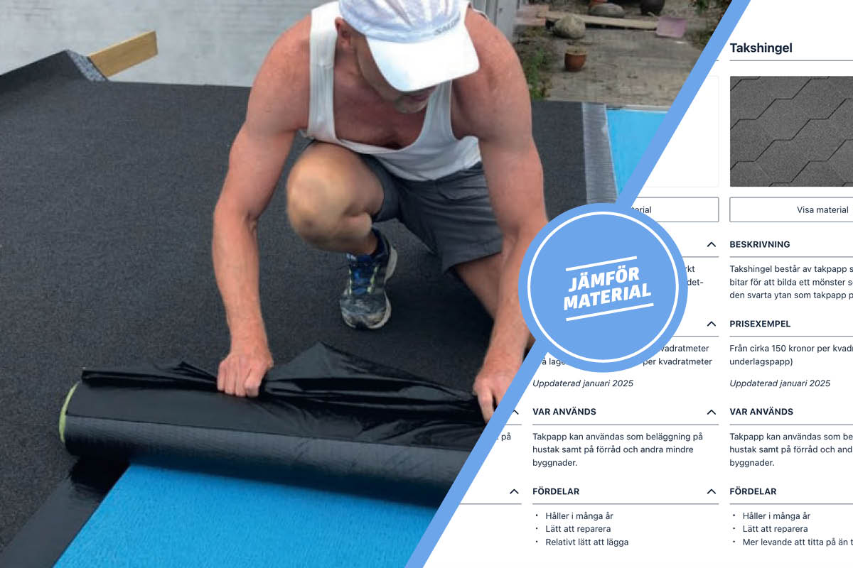 Takbeläggning till förråd och friggebodar