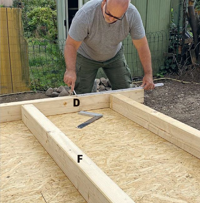 Isoleret anneks: Streg op til top- og bundrem til isoleret skur